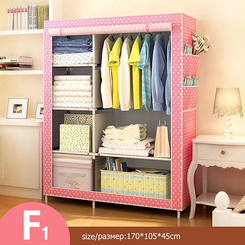 Non-woven Large Wardrobe Coffee Fabric Closet Portable Folding Dust-proof Waterproof Storage Cabinet Home Furniture