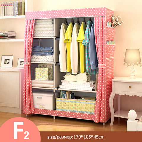 Non-woven Large Wardrobe Coffee Fabric Closet Portable Folding Dust-proof Waterproof Storage Cabinet Home Furniture