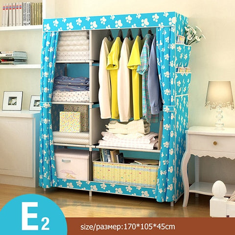 Non-woven Large Wardrobe Coffee Fabric Closet Portable Folding Dust-proof Waterproof Storage Cabinet Home Furniture