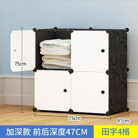 NEW Simple wardrobe DIY PP portable storage box multi-layer clothes storage box sorting clothes box storage cabinet