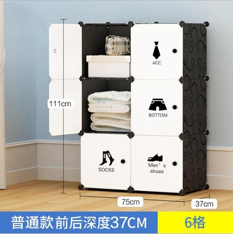 NEW Simple wardrobe DIY PP portable storage box multi-layer clothes storage box sorting clothes box storage cabinet