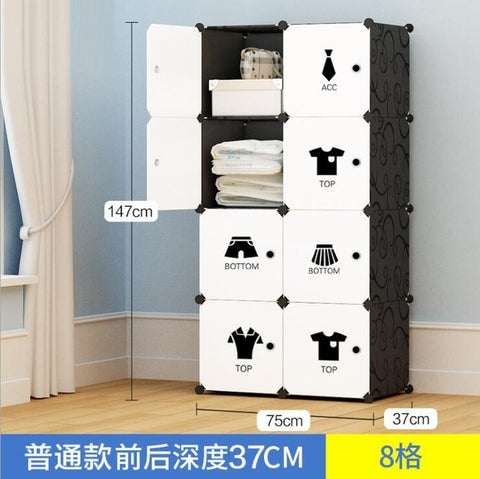 NEW Simple wardrobe DIY PP portable storage box multi-layer clothes storage box sorting clothes box storage cabinet