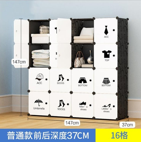 NEW Simple wardrobe DIY PP portable storage box multi-layer clothes storage box sorting clothes box storage cabinet