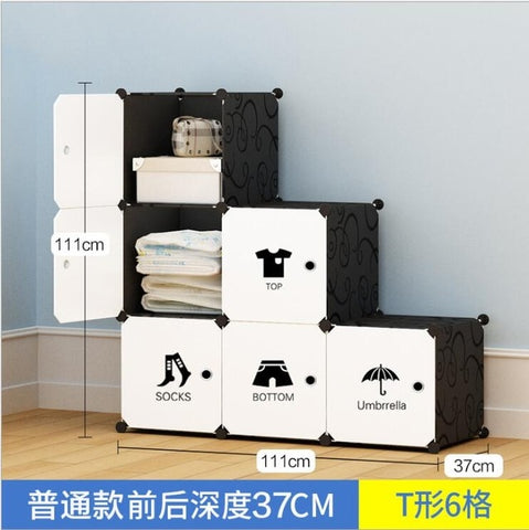 NEW Simple wardrobe DIY PP portable storage box multi-layer clothes storage box sorting clothes box storage cabinet