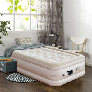 Inflatable Quilt Top Raised Upgraded Luxury Airbed Modern High Quality Square Soft Beds Bedrooms Furniture HW58938US