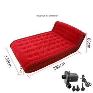 Sexy Inflatable Bed Sofa Bedroom Furniture With Electric Pump Soft Elastic Velvet Face Folding Beds Muebles For Two People