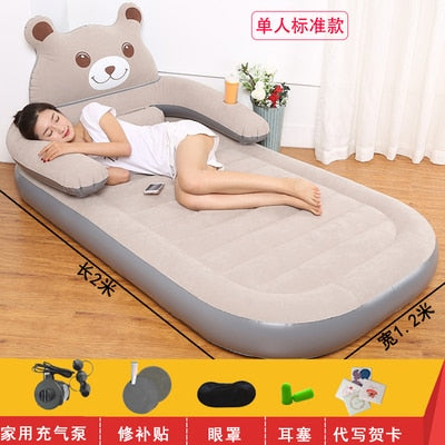 Multifunctional and convenient air bed Double mattress Cartoon lazy couch Chinchilla bed tatami Rice thick folding bed