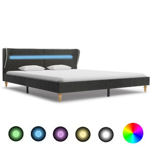 vidaXL Bed Frame With Color Changing LED Lighting Strip 160 X 200cm Modern Bedroom Furniture Adult Bed