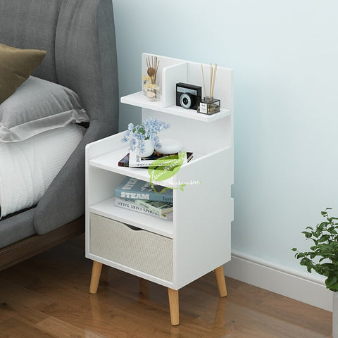 Nordic Simple Modern Bedside Table Shelf 2 Drawers Nordic Cubicle Bedroom Furniture Storage Box Storage Basket Nightstand