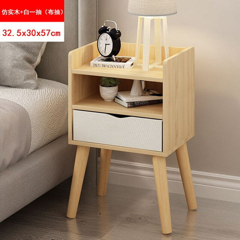 Nordic Simple Modern Bedside Table Shelf 2 Drawers Nordic Cubicle Bedroom Furniture Storage Box Storage Basket Nightstand