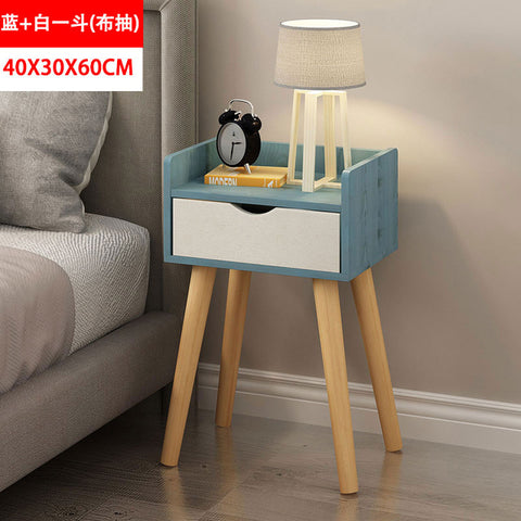 Nordic Simple Modern Bedside Table Shelf 2 Drawers Nordic Cubicle Bedroom Furniture Storage Box Storage Basket Nightstand