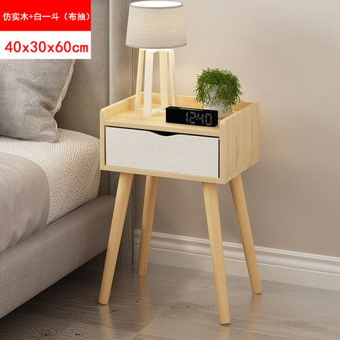 Nordic Simple Modern Bedside Table Shelf 2 Drawers Nordic Cubicle Bedroom Furniture Storage Box Storage Basket Nightstand