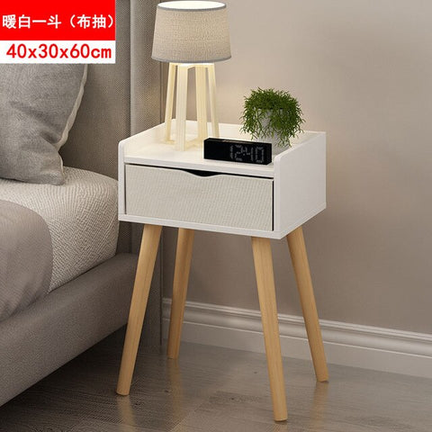 Nordic Simple Modern Bedside Table Shelf 2 Drawers Nordic Cubicle Bedroom Furniture Storage Box Storage Basket Nightstand