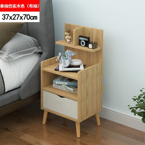 Nordic Simple Modern Bedside Table Shelf 2 Drawers Nordic Cubicle Bedroom Furniture Storage Box Storage Basket Nightstand