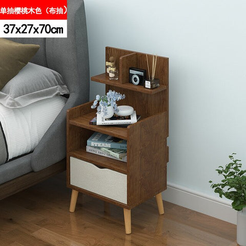 Nordic Simple Modern Bedside Table Shelf 2 Drawers Nordic Cubicle Bedroom Furniture Storage Box Storage Basket Nightstand