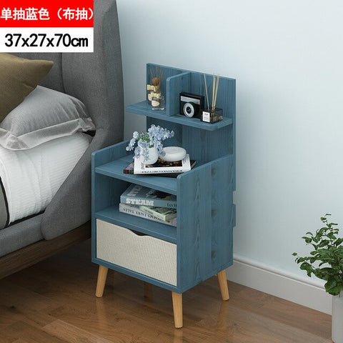 Nordic Simple Modern Bedside Table Shelf 2 Drawers Nordic Cubicle Bedroom Furniture Storage Box Storage Basket Nightstand