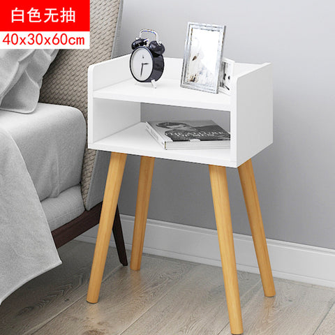 Nordic Simple Modern Bedside Table Shelf 2 Drawers Nordic Cubicle Bedroom Furniture Storage Box Storage Basket Nightstand