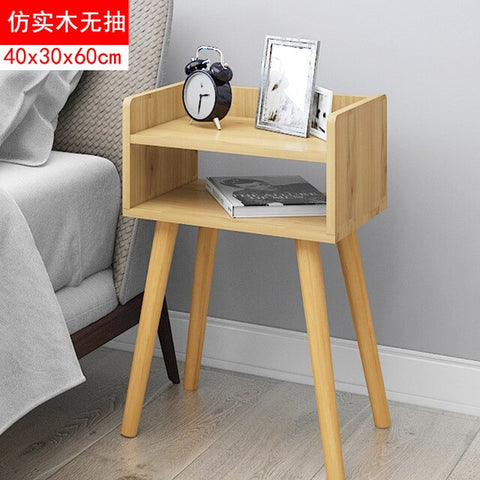 Nordic Simple Modern Bedside Table Shelf 2 Drawers Nordic Cubicle Bedroom Furniture Storage Box Storage Basket Nightstand