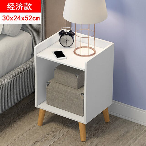 Nordic Simple Modern Bedside Table Shelf 2 Drawers Nordic Cubicle Bedroom Furniture Storage Box Storage Basket Nightstand