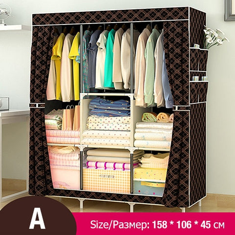 Multi-purpose Non-woven Cloth Wardrobe Fabric Closet Portable Folding Dustproof Waterproof Clothing Storage Cabinet Furniture