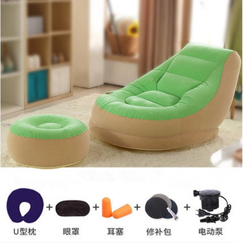 110CM*95CM*76CM Inflatable Soft Bed With Footstool Bed Beanbag Folding Softs Bedroom Furniture Free Shipping